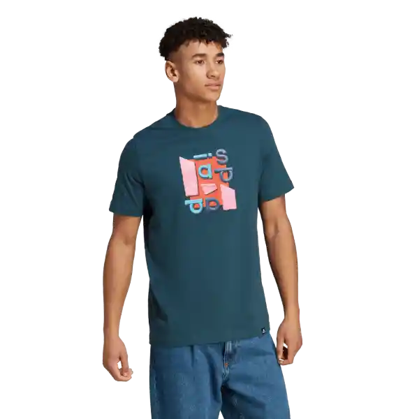 Adidas Camiseta Pr 2Tone Manga Corta Hombre Verde Talla L