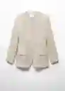 Blazer Americana Turqueta Beige Talla XS Mujer Mango