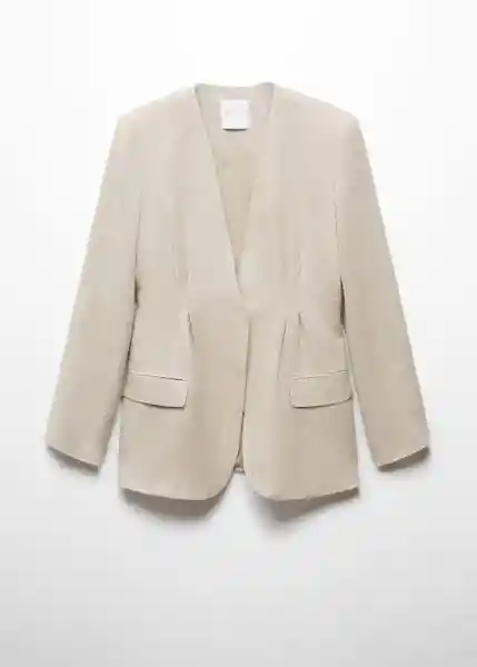 Blazer Americana Turqueta Beige Talla XS Mujer Mango