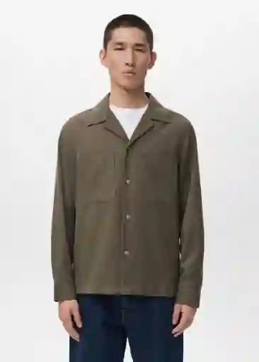 Sobrecamisa Milton Khaki Talla M Hombre Mango