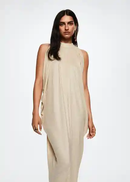 Vestido Leialu-A Oro Talla L Mujer Mango