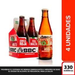 Cerveza BBC Monserrate Roja - Botella 330 ml x4