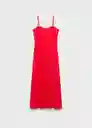 Vestido Peach Rojo Talla L Mujer Mango