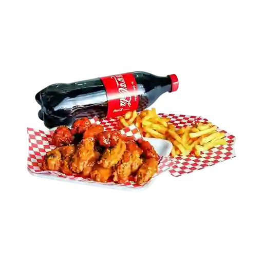 20 Alas , Papas,Gaseosa 1,5 (Promoción 4 Alas)
