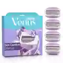 GILLETTE Venus Breeze Repuesto Cuchilla de Afeitar Mujer Máquina de Afeitar Depilación Corporal con barras Humectantes 4 Uds