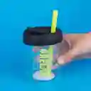 Vaso de Vidrio Con Tapa en Silicona Negro 350 mL Miniso