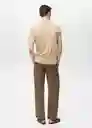 Camiseta Polo Amberes Beige Talla M Hombre Mango