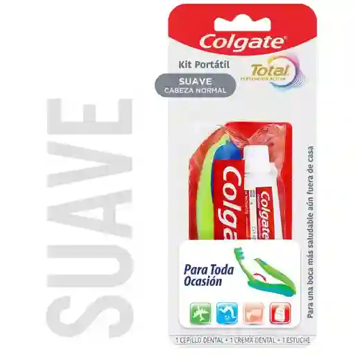 Colgate Kit Crema Dental y Cepillo de Dientes Total Portatil