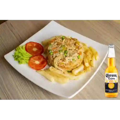 Combo Arroz con Pollo Junior + Cerveza Corona 330 ml