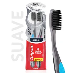 Cepillo de Dientes Suave Colgate 360 Carbon x 2und