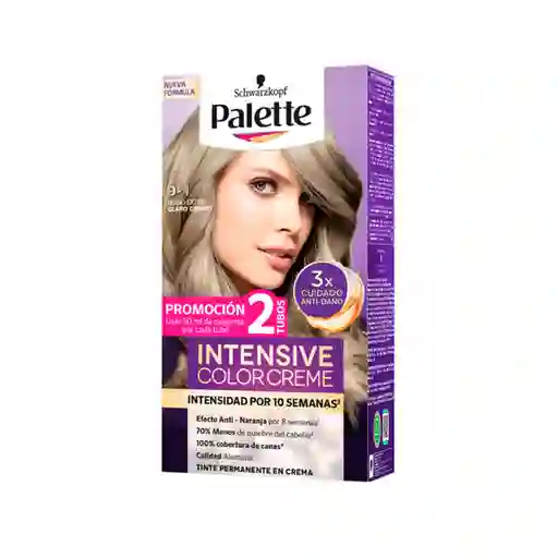 Tinte Palette Color Creme 9-1 Rubio Extra Claro Cenizo