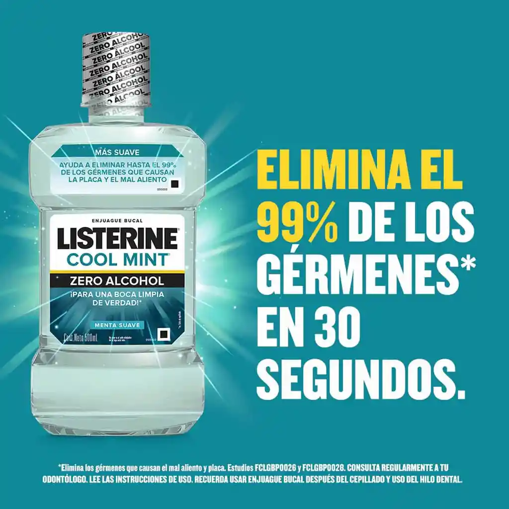 Listerine Enjuague Bucal Cool Mint Zero Alcohol