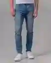 Jean Slim Hombre Azul Empolvado Medio Talla 34 42174 Rifle