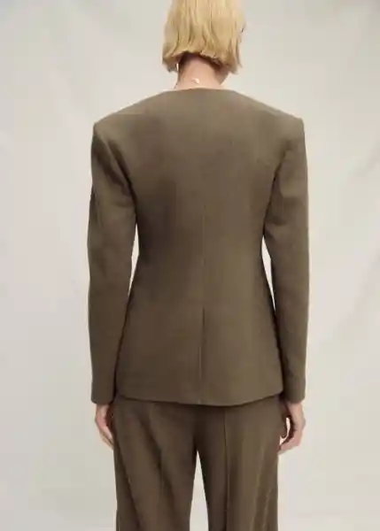 Blazer Americana Orchid Khaki Talla S Mujer Mango