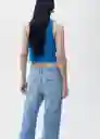 Top Milly Azul Talla S Mujer Mango
