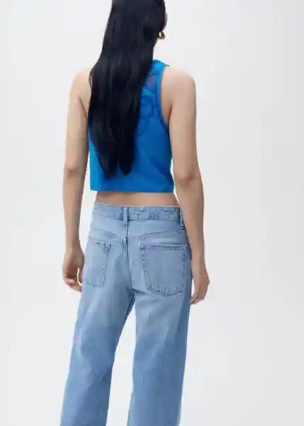 Top Milly Azul Talla S Mujer Mango