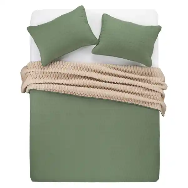 Cobertor Quilt Microfibra Verde King XL Diseño 0002 Casaideas