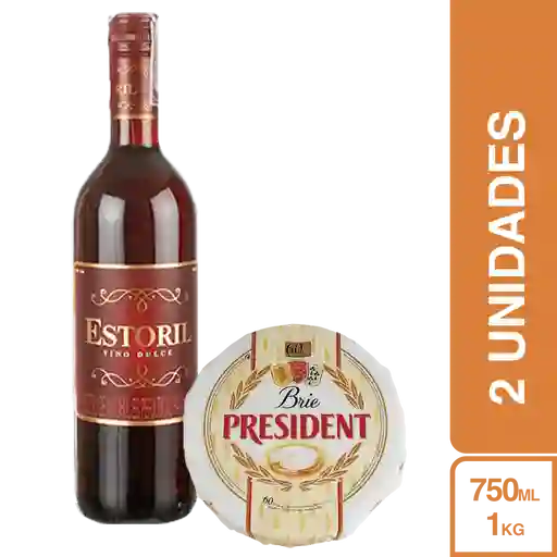 Combo Vino Estoril + Queso President Brie 