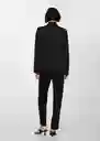 Blazer Americana Boreal Negro Talla 36 Mujer Mango