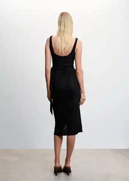 Vestido Firna Negro Talla 24 Mujer Mango