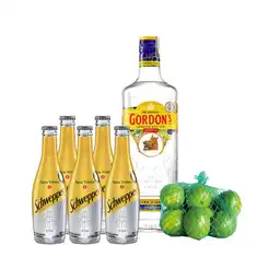 Combo Ginebra Gordons Limón Tahití Turbo + Tónica Schweppes