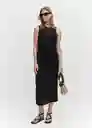Vestido Sandy Negro Talla L Mujer Mango