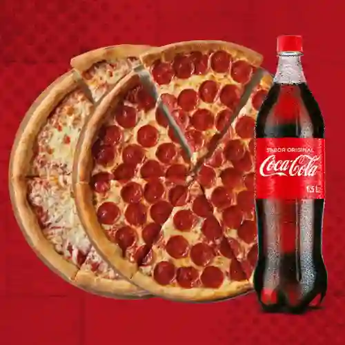 2 Pizza M 6 Porciones + Gaseosa 1,5litro