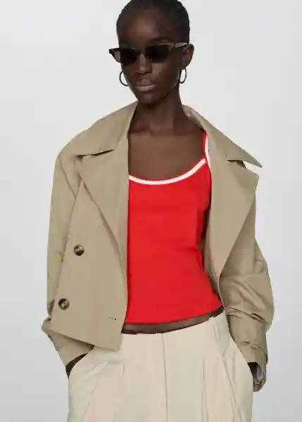 Top Ravioli Rojo Talla S Mujer Mango