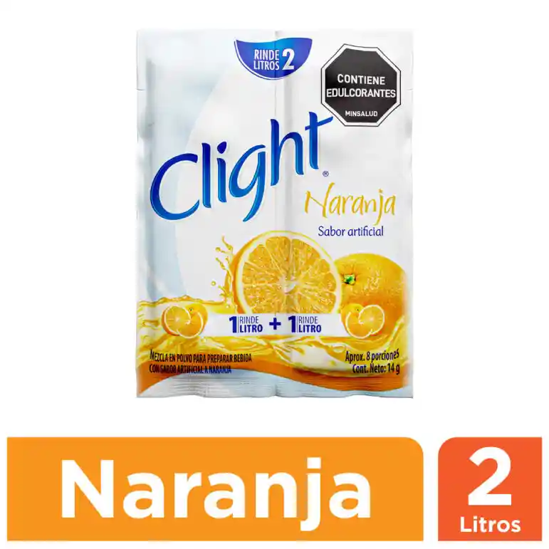 Clight Bebida en Polvo Sin Calorías Sabor a Naranja 14 g