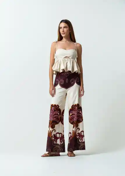 Camisa Cacao Mujer Crudo Marfil Claro Talla M 412G396 Naf Naf