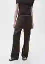Pantalón Olive Marrón Talla 36 Mujer Mango