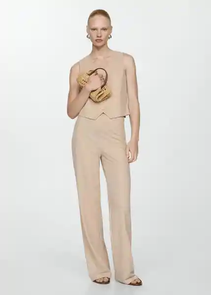 Pantalón Peach Beige Talla XS Mujer Mango