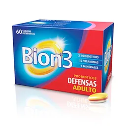 Bion3 Defensas Multivitaminico con Minerales y Probioticos 60 tabletas