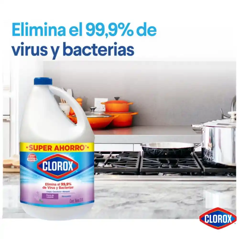 Blanqueador Clorox Flores de Lavanda Botella 3.8 lt