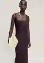 Vestido Bahía Marrón Talla S Mujer Mango