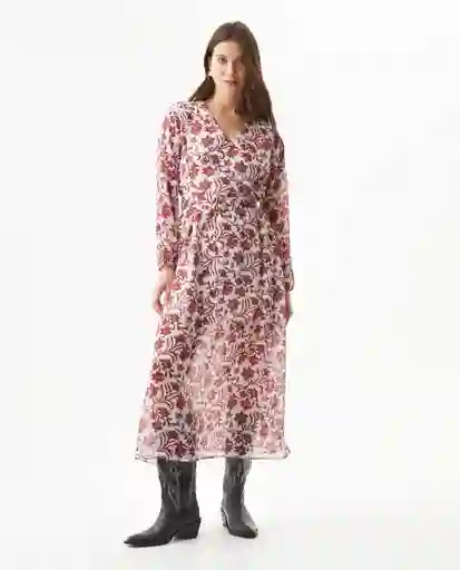 Vestido Long Floral Print Dress Blanco Celaje Claro L Chevignon