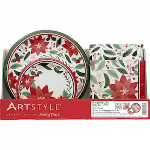 Artstyle Kit de Platos y Servilletas Desechables Navideños