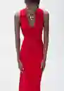 Vestido Moiso Rojo Talla S Mujer Mango