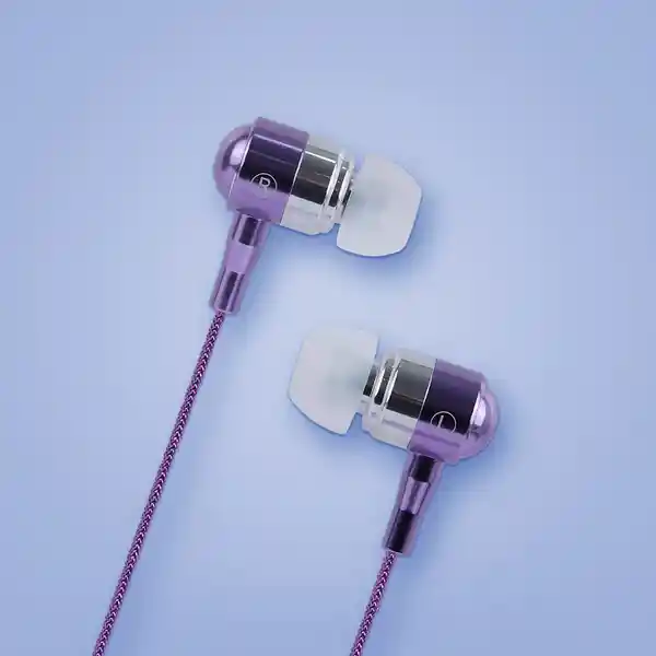 Audífonos Intrauditivos Metal Morado Mod Pa401 Miniso