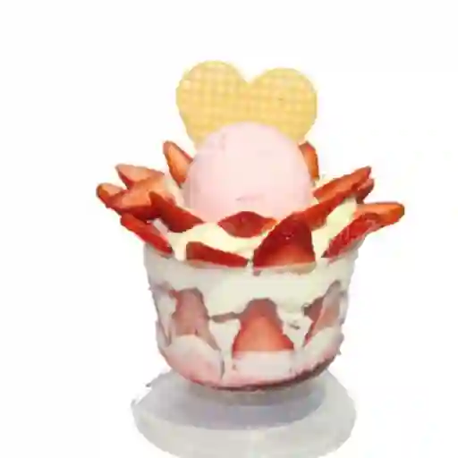 Fresas con crema y helado