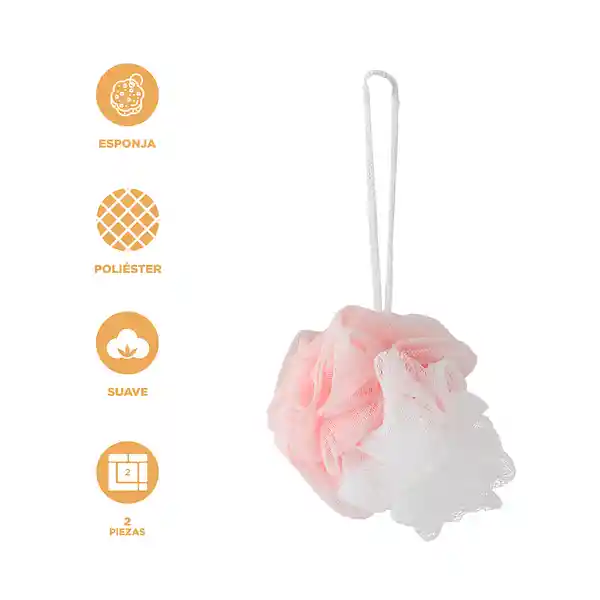 Esponja Para Baño Rosa y Morado Serie Miniso