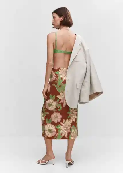 Falda Nuti Marrón Talla S Mujer Mango