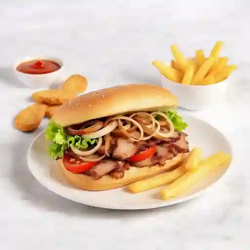 Sandwich de Pernil más Papas