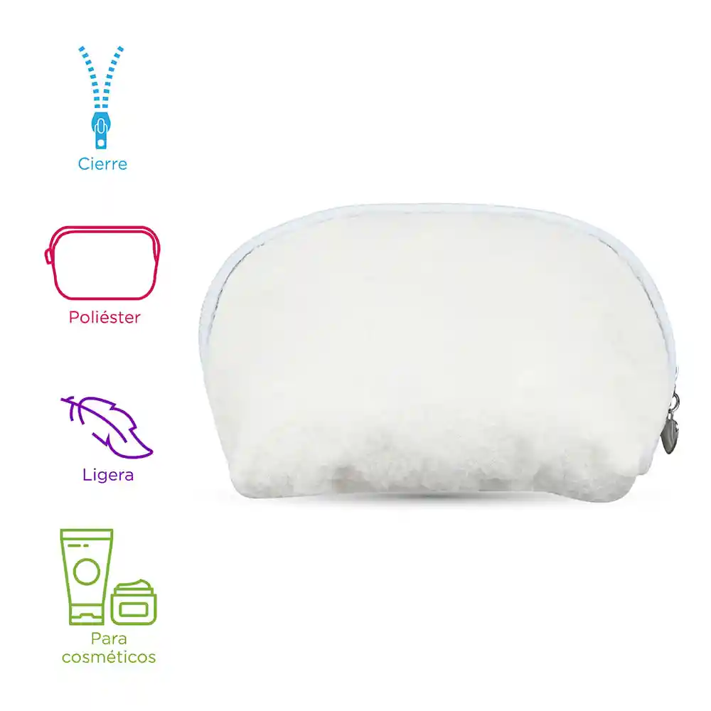 Cosmetiquera Texturizada Semicircular Blanco Miniso