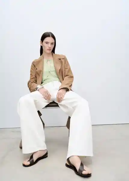 Jean Camilla Offwhite Talla 40 Mujer Mango