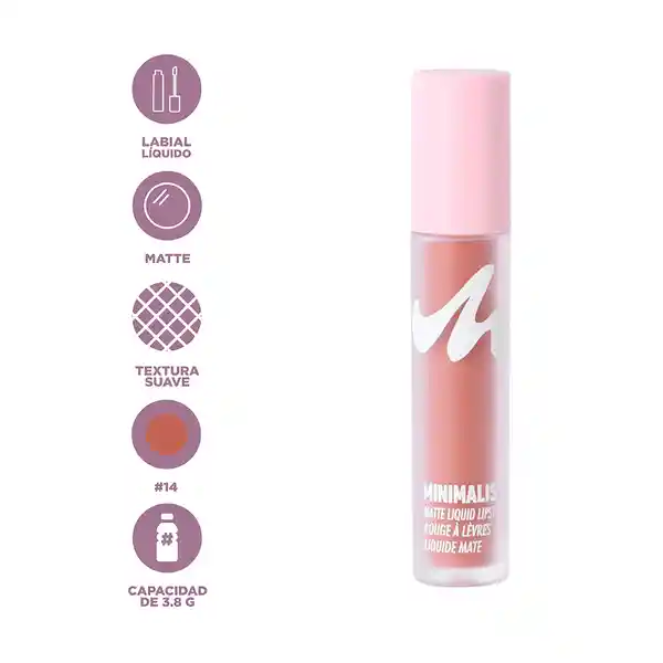 Lápiz Labial Líquido Mate Serie Minimalist 14 Miniso