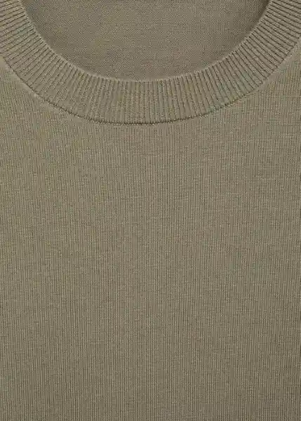 Camiseta Tricot Arraona Khaki Talla L Hombre Mango