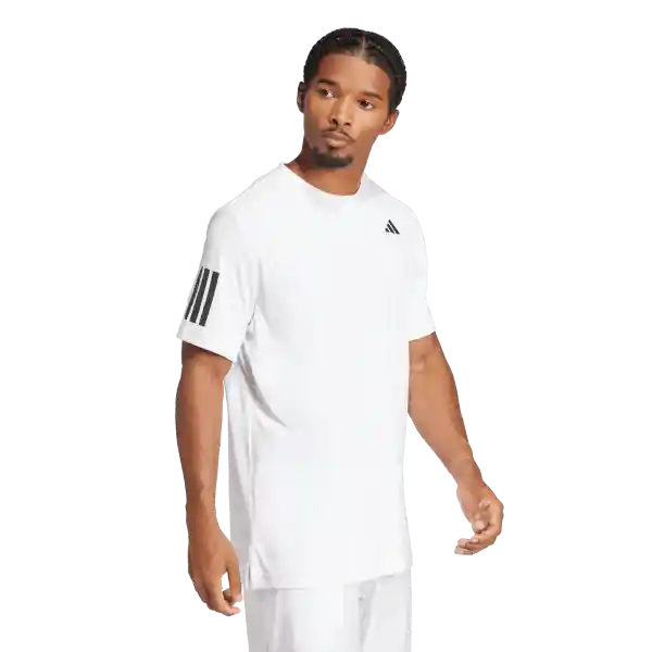 Adidas Camiseta Tenis Manga Corta Club 3Str Hombre Blanco L