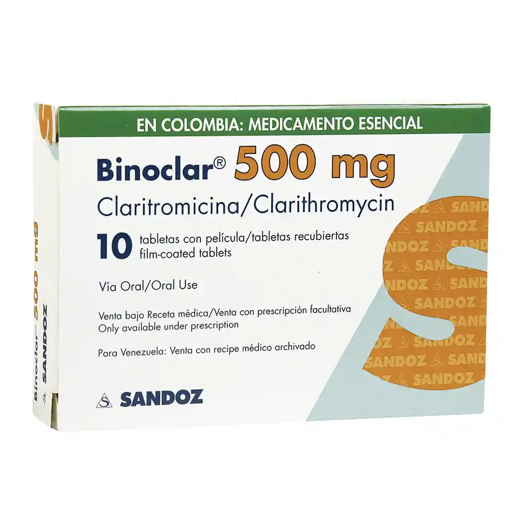 Binoclar 500 Mg Caja Con 10 Tabletas Recubiertas