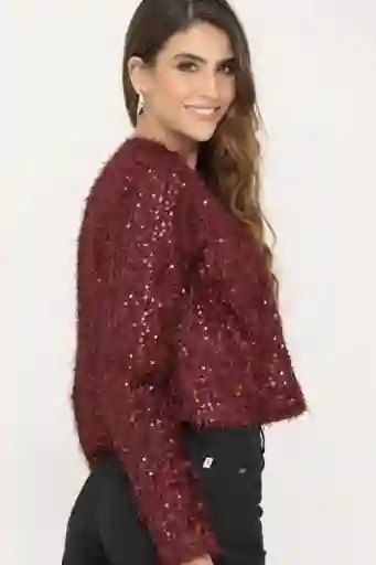 Chaqueta Brillo Color Rojo Oscuro Talla M Ragged